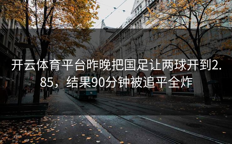 开云体育平台昨晚把国足让两球开到2.85，结果90分钟被追平全炸